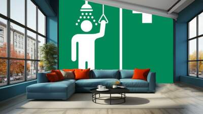 Emergency shower sign Wall mural