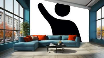 Hand raised vector icon Wall mural