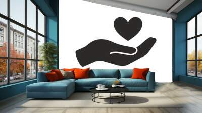 Heart in hand icon Wall mural