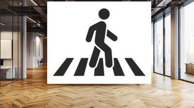 Pedestrian crossing icon. Zebra crossing. Vector icon isolated on white background. Wall mural