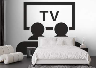 Watching tv icon Wall mural