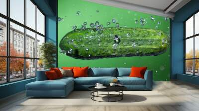 Green cucumber. Wall mural