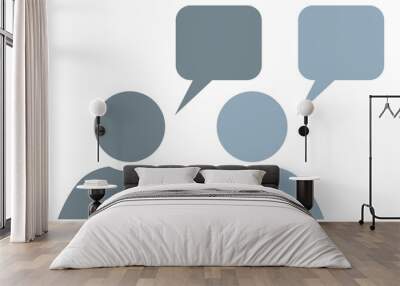 Two person with bubble, conceptual vector icon Wall mural