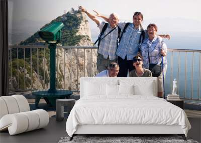 tourist on the rock of gibraltar Wall mural