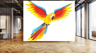 Cartoon cute parrot Wall mural