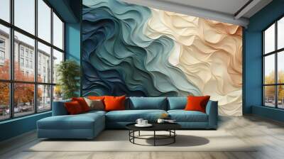 Textile Elegance: Abstract Blue and Pink Textured Fabric Background Wall mural