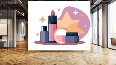  beauty product, foundation vector artwork illustration Wall mural