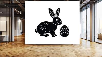 a minimalist easter rabbit vector artwork illustration Wall mural