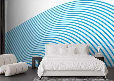 simple abstract sky color creative geometric line pattern a blue and white striped background with a blue line Wall mural