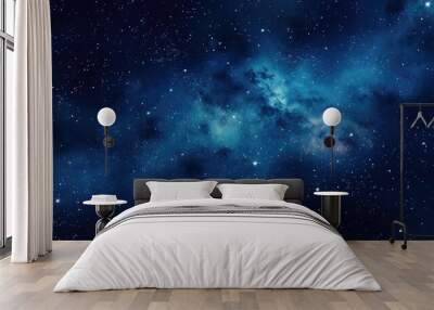 Starry galaxy abstract blue cosmic background Wall mural