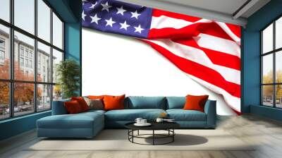 American flag on white background Wall mural