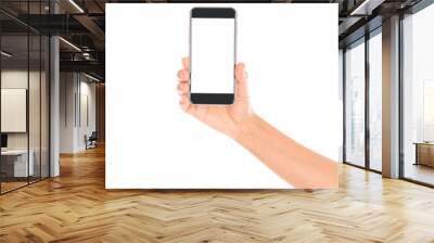 Business hand with mobile phone . Wall mural