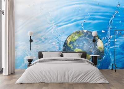 Earth falling into water  (Elements of this image furnished by N Wall mural