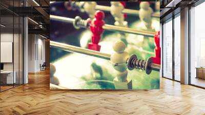 Football table game with red and white player ( Filtered image p Wall mural