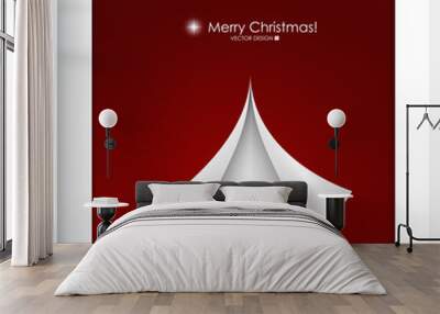 Merry Christmas Greeting Card with Christmas tree, , vector illu Wall mural