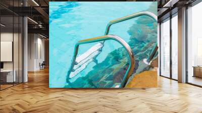 Swimming pool with stairs Wall mural