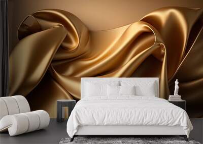 a white gold material with very smooth golden curled lines, in the style of light yellow and light o Wall mural