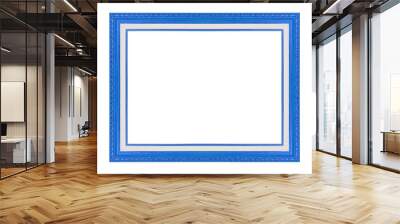 blue picture frame isolate on white background Wall mural