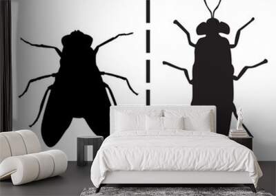 The different between fly and black soldier fly icon vector illustration Wall mural