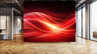 Abstract futuristic background with red wave shapes depicting motion and energy , futuristic, abstract, background, red, wave Wall mural