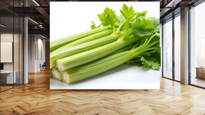 Fresh celery isolated on a white background, celery, fresh, vegetable, healthy, green, organic, nutritious, stalk, ingredient, raw Wall mural