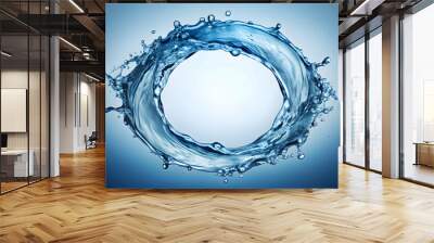 Round water splash with clean wave, water, splash, round, circle, swirl, clean,wave, isolated, refreshing,aqua, liquid Wall mural