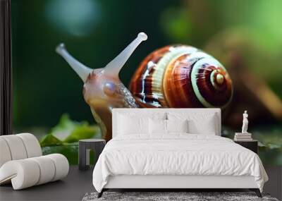 Beauty of nature snail Generative AI Wall mural