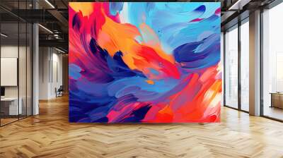 a modern oil painting style, colors in the wind, ai generated image Wall mural