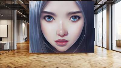 beautiful portrait of a manga anime girl, face in concept art Wall mural