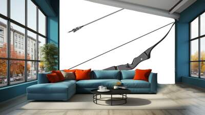 Black Bow and Arrow Archery clipart illustration Wall mural