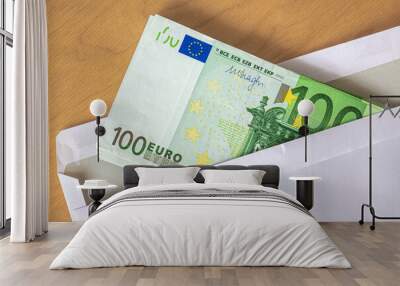 100 euro bills in an envelope Wall mural