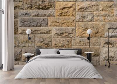 natural stone wall texture as background Wall mural