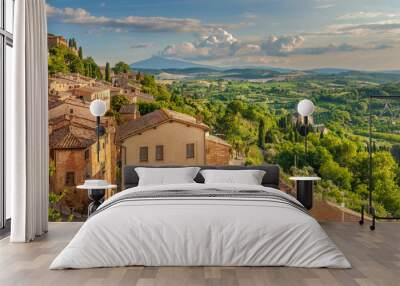 Landscape of the Tuscany seen from the walls of Montepulciano, I Wall mural