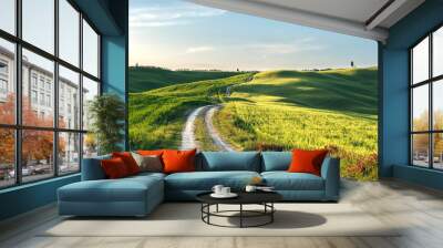 Route of the Tuscan countryside Wall mural