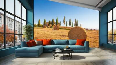 spectacular views of the tuscan landscape, pienza, italy Wall mural