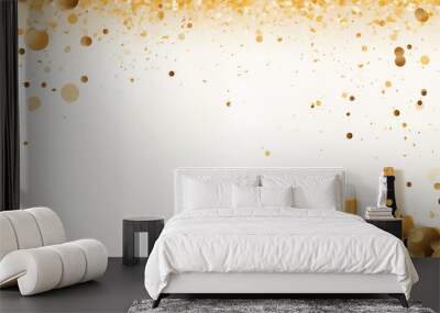 new year celebration with gold confetti and champagne on a beige background free vector illustration, in the style of aerial view, the stars art group Wall mural