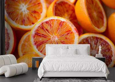 Freshness and sweetness of ripe Orange, a healthy summer snack generated Wall mural