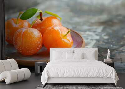 
Freshness and sweetness of ripe plum, a healthy summer snack generated Wall mural