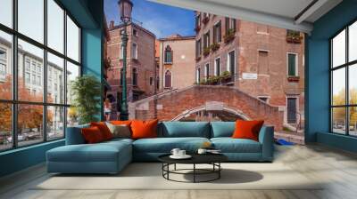 venetian canals and bridges .old city Venice , Italy. Wall mural