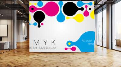 Abstract metaball background from CMYK colors Wall mural