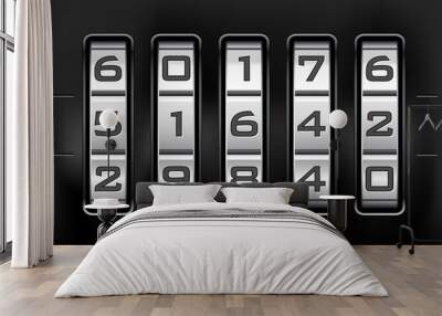 Combination lock - number code. Vector file. Wall mural