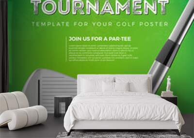 Golf tournament poster template Wall mural