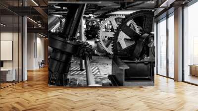 Cogwheels machinery  in factory Wall mural