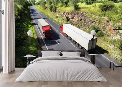 Truck on the road Wall mural