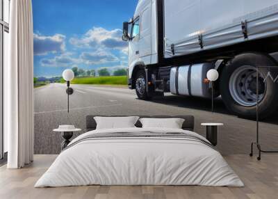 Truck transport on the road  Wall mural