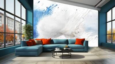 white and blue powder splash design Wall mural