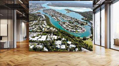 Drone view of Noosa heads and Noosa Laguna Wall mural