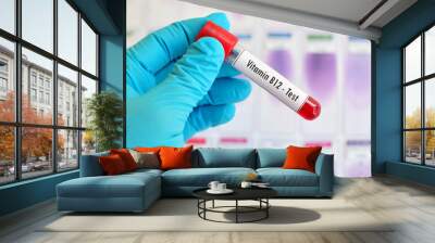 Test tube with blood sample for vitamin B12 test
 Wall mural