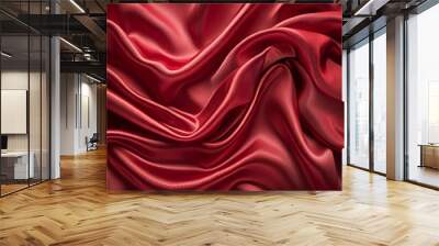 red silk fabric background, material Wall mural