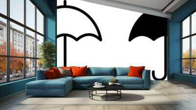 Umbrella icon set. Vector illustration. Wall mural